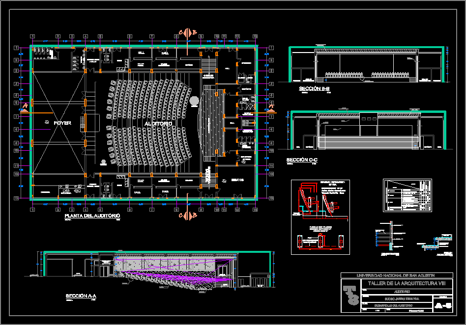 Auditorium DWG Section for AutoCAD • Designs CAD