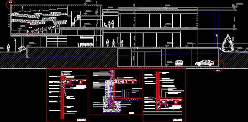 Auditorium Longitudinal Section DWG Section for AutoCAD