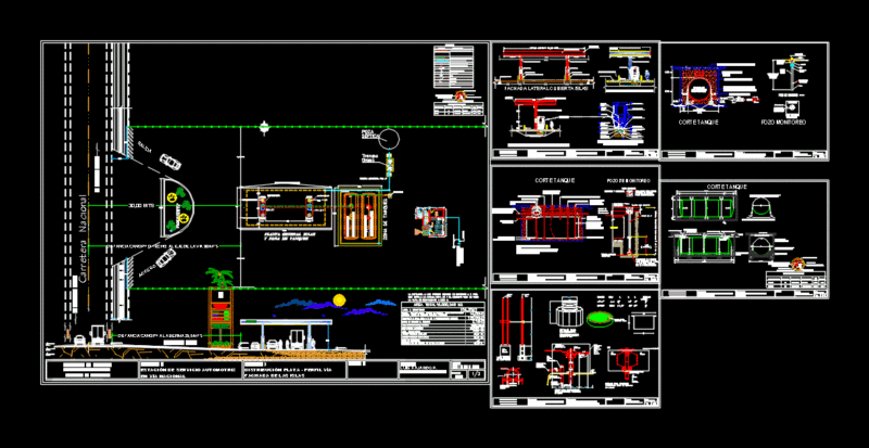 Automotive Service Station In National Via Colombia DWG Detail for AutoCAD