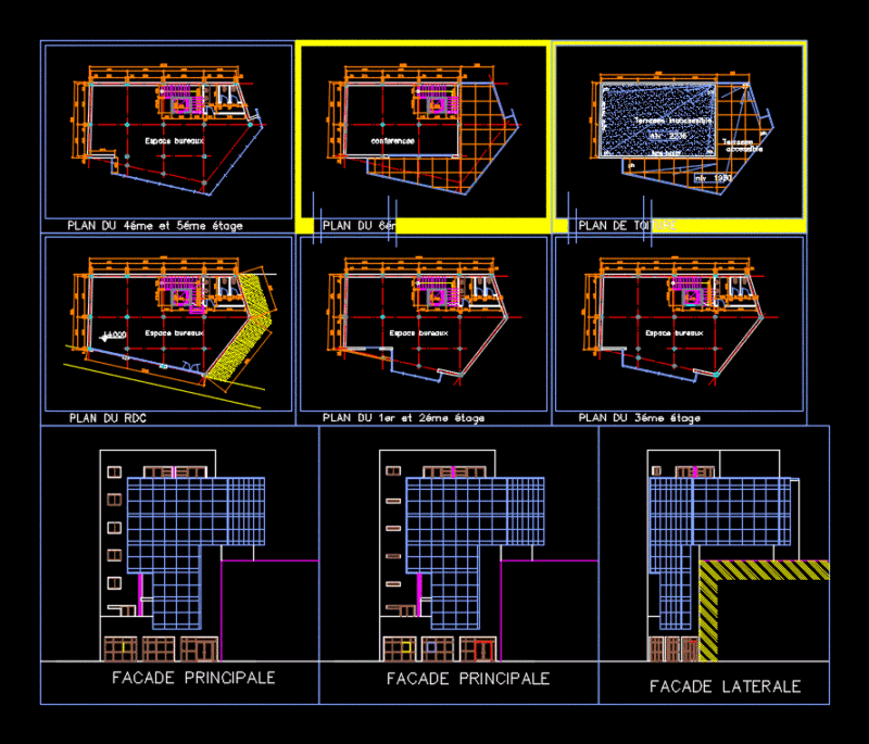 Bank DWG Elevation for AutoCAD