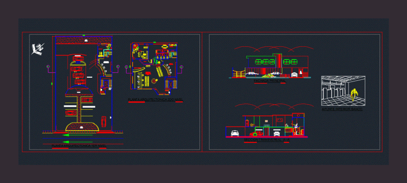 Banking Agency DWG Section for AutoCAD