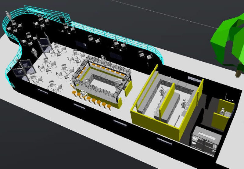 Bar Rrestauran 3D DWG Model for AutoCAD