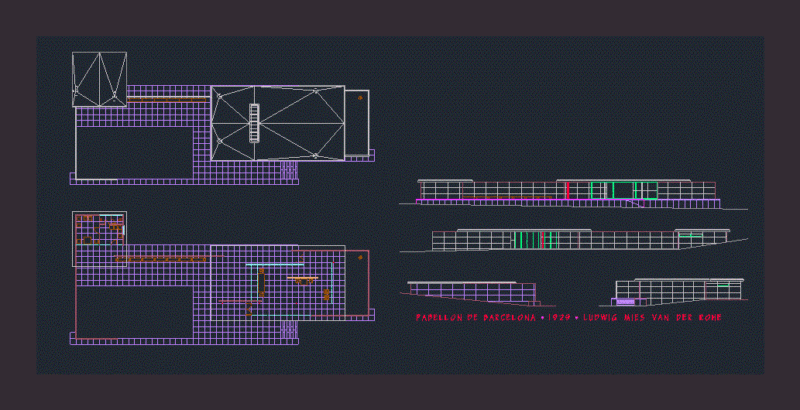 Barcelona Pavilion DWG Block for AutoCAD