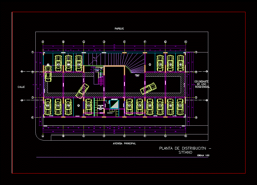 Basement Plans - Parking DWG Plan for AutoCAD • Designs CAD