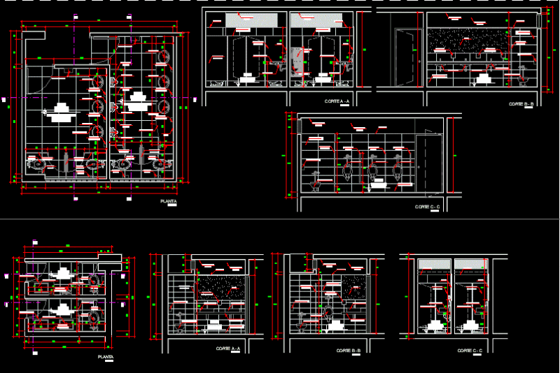 Bathroom Development DWG Block for AutoCAD