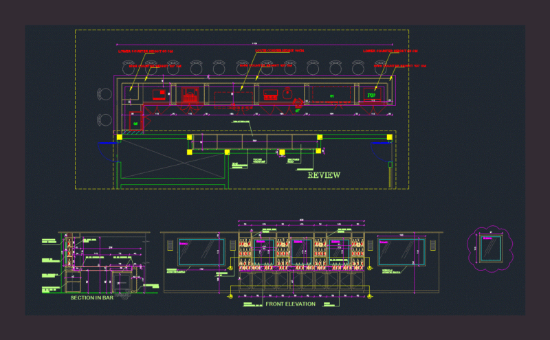 Beach Bar DWG Section for AutoCAD