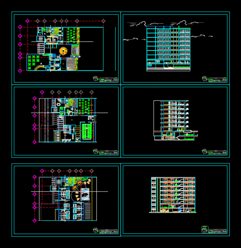 Beach Hotel DWG Block for AutoCAD