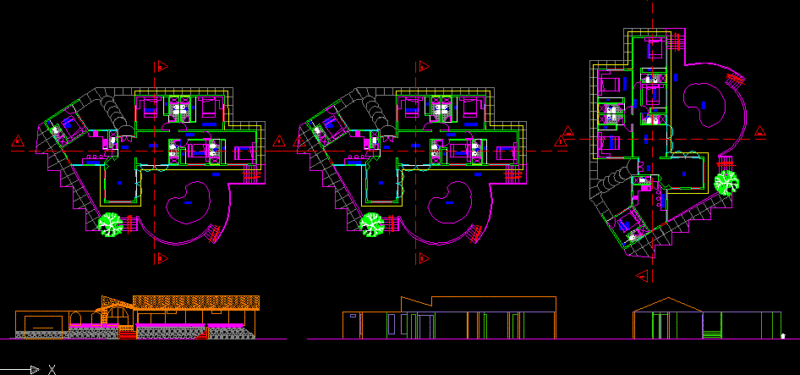 Beach House 2D DWG Elevation for AutoCAD