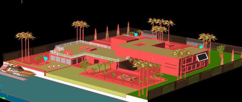 Beach House 3D DWG Model for AutoCAD