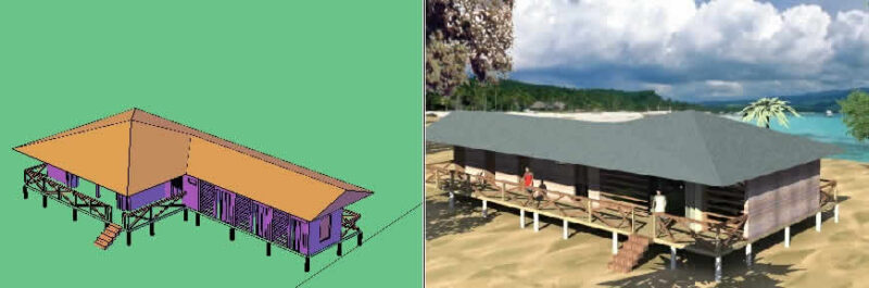 Beach House 3D DWG Model for AutoCAD