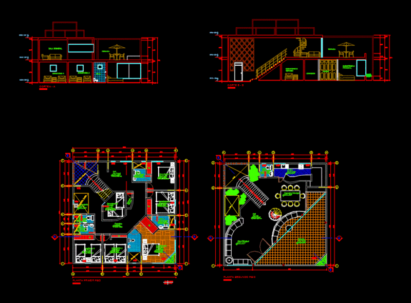 Beach House DWG Block for AutoCAD