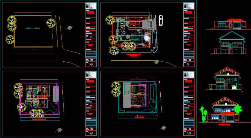 Beach House DWG Section for AutoCAD