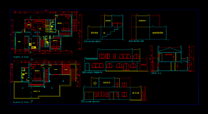 Beach House DWG Section for AutoCAD