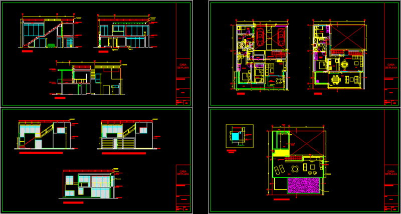 Beach House DWG Section for AutoCAD