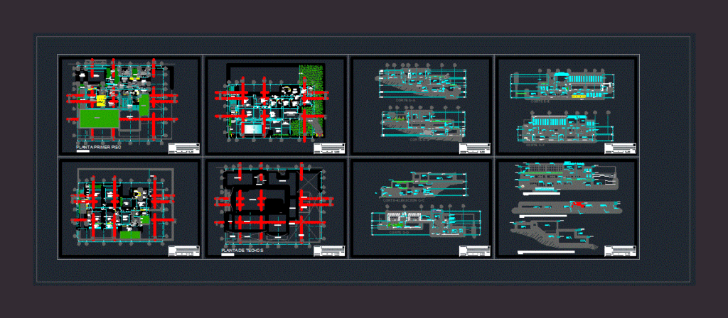 Beach House DWG Section for AutoCAD