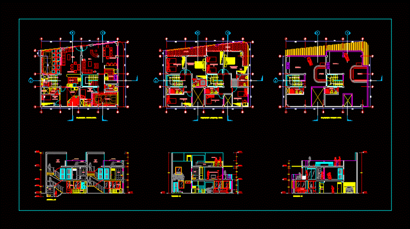 Beach Houses DWG Section for AutoCAD