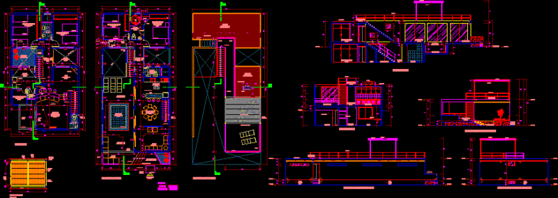 Beach Housing DWG Elevation for AutoCAD
