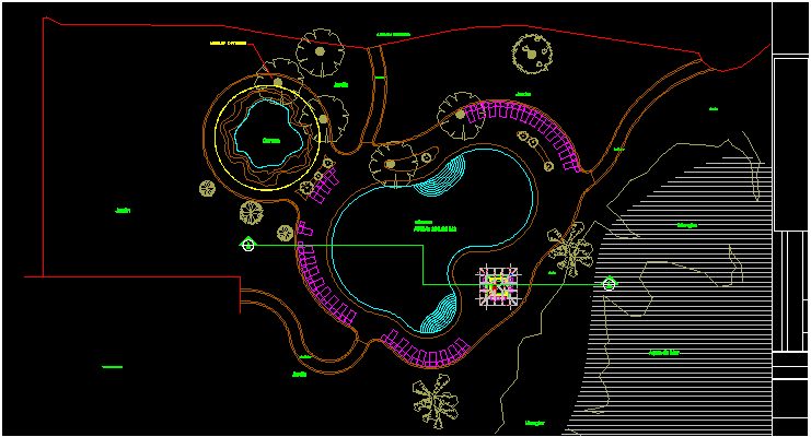 Beach Pond With Floor Plans 2D DWG Design Plan for AutoCAD • Designs CAD