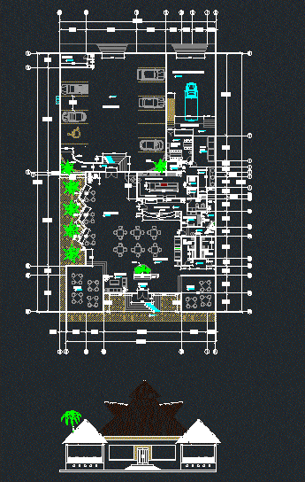 Beach Restaurant 2D DWG Design Plan for AutoCAD • Designs CAD