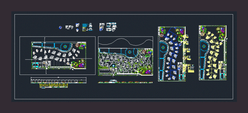 Beach Villas Ecotourist With Parking 2D DWG Design Section for AutoCAD