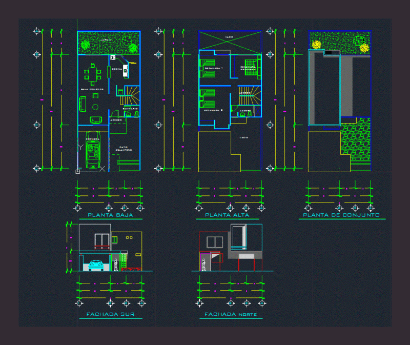 Bedroom Detached House DWG Block for AutoCAD