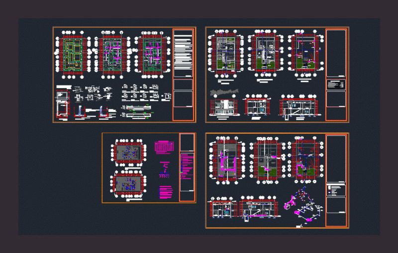 Bedroom Split Level House DWG Block for AutoCAD