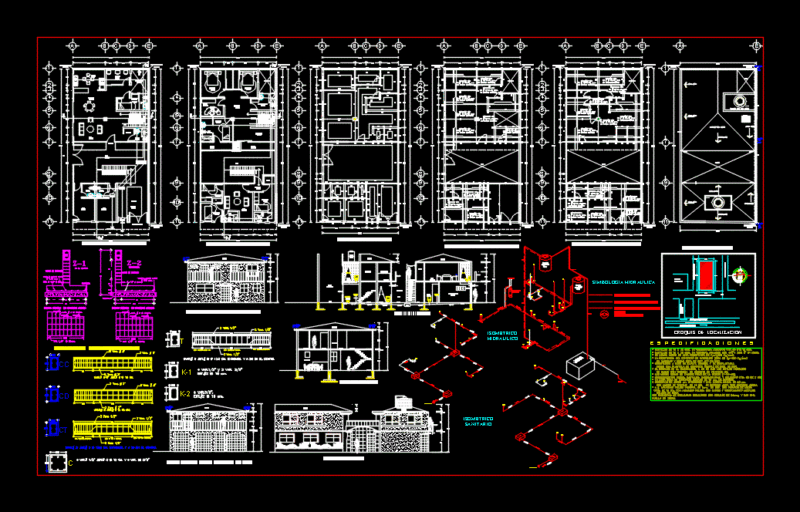 Bedroom Split Level House DWG Detail for AutoCAD