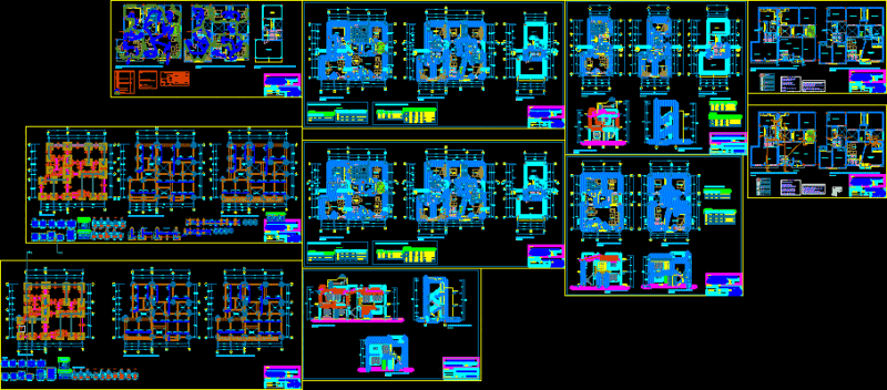Bi Family Housing DWG Section for AutoCAD