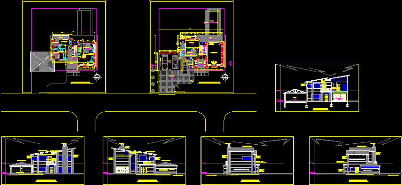 Bi House DWG Block for AutoCAD