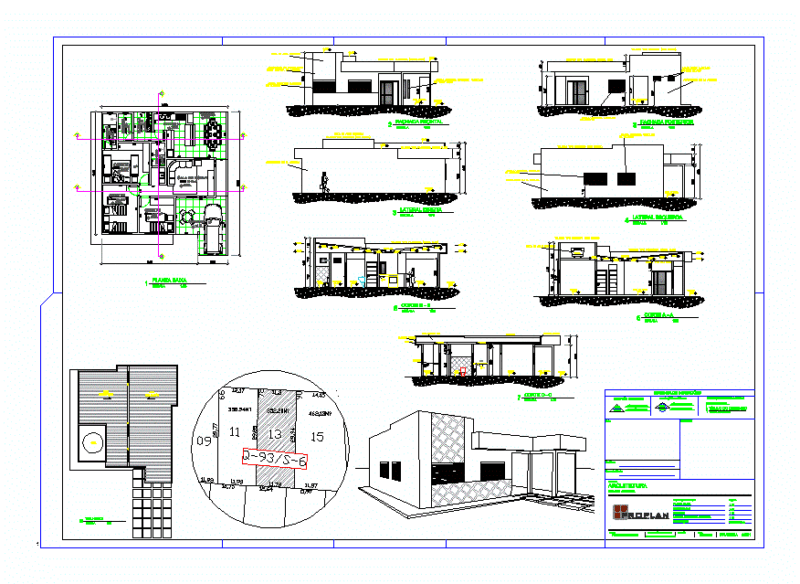 Big House DWG Block for AutoCAD