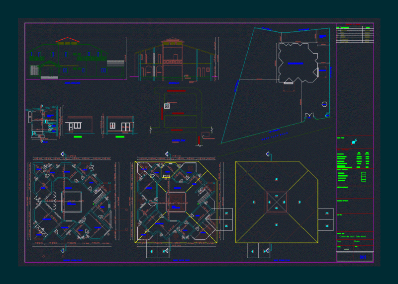 Big South Indian Residence DWG Plan for AutoCAD