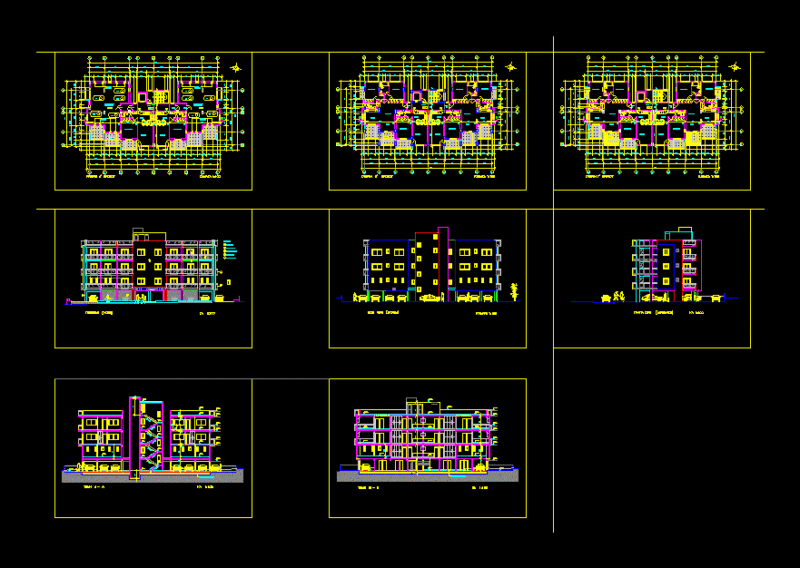 Block Of Flats DWG Block for AutoCAD