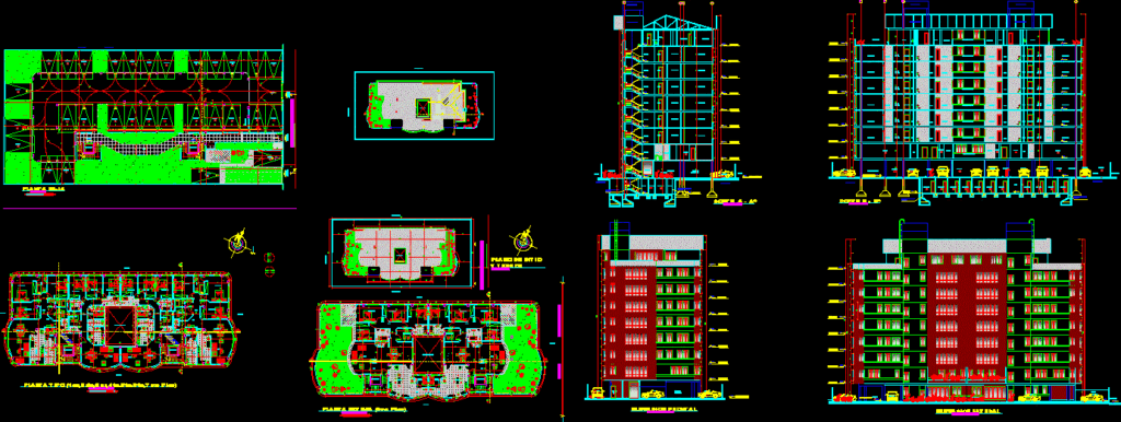 Block Of Flats DWG Section for AutoCAD
