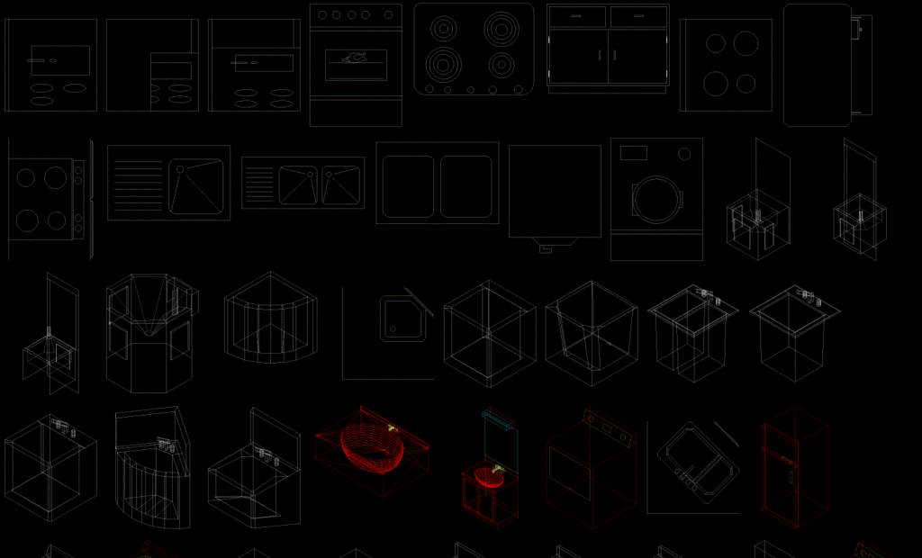 Blocks Kitchen 3D DWG Model for AutoCAD