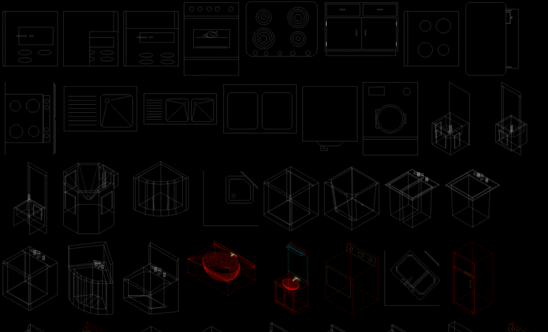 Blocks Kitchen 3D DWG Model for AutoCAD