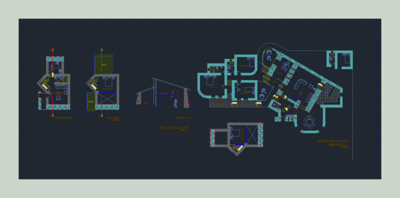 Types Of Bungalows With Architectural Plans 2D DWG Design Elevation for AutoCAD