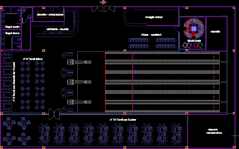 Boliche; Sala de jogos em AutoCAD