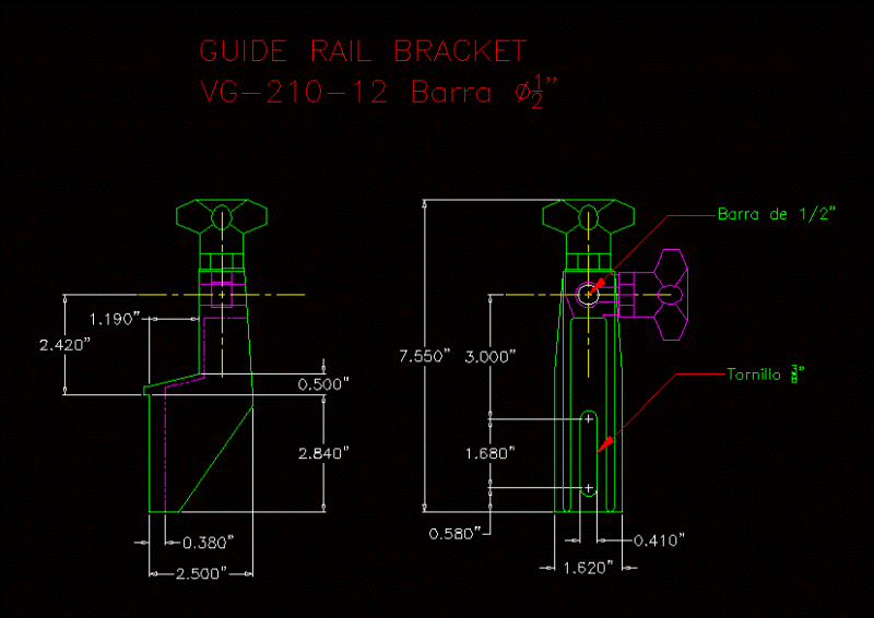 Bracket Vg – 210-12 For Lateral Conveyor 2D DWG Block for AutoCAD