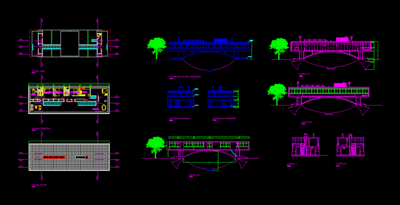 Bridge House DWG Block for AutoCAD