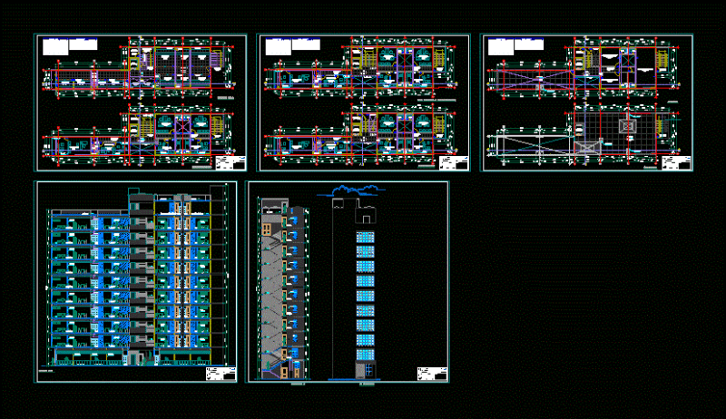 Building 10 Floors DWG Section for AutoCAD