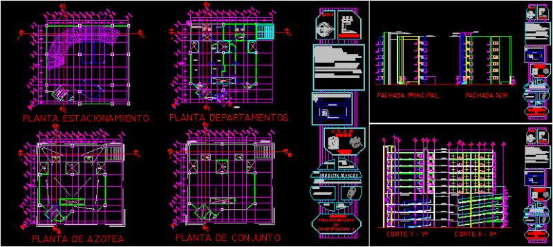 Building 10 Levels DWG Block for AutoCAD