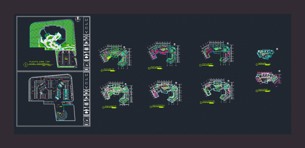 Building 25 Levels DWG Block for AutoCAD