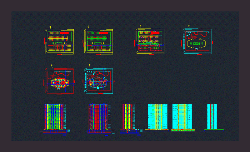 Building Apartments DWG Block for AutoCAD