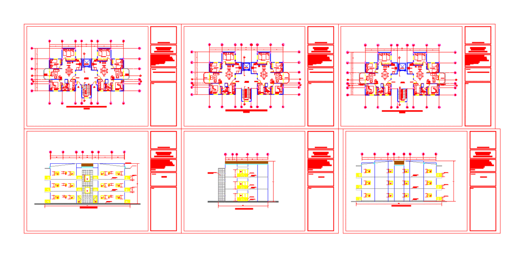 Building Apartments DWG Block for AutoCAD