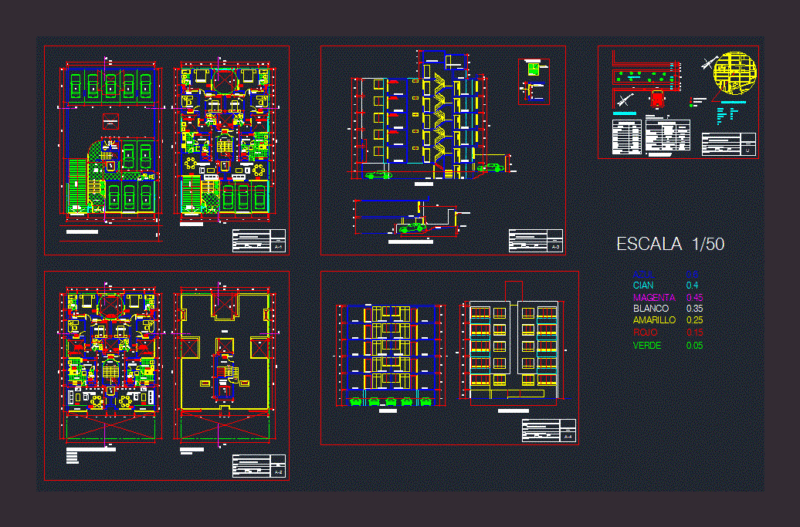 Building Departametos DWG Block for AutoCAD