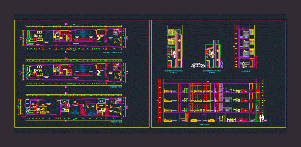 Building Departments DWG Section for AutoCAD