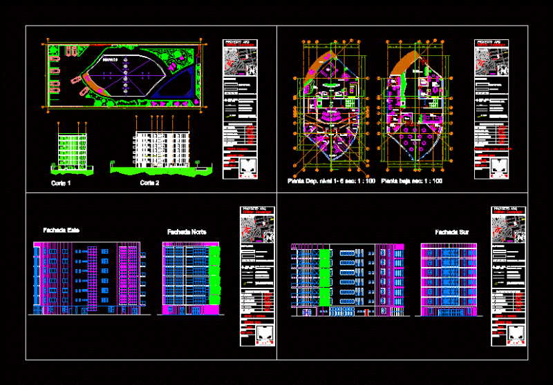 Building Departments DWG Section for AutoCAD