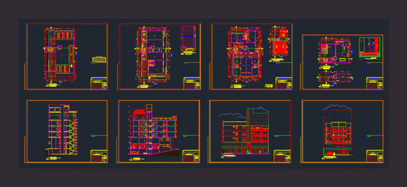 Building DWG Full Project for AutoCAD
