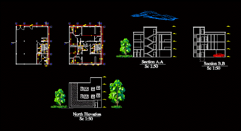 Building DWG Plan for AutoCAD