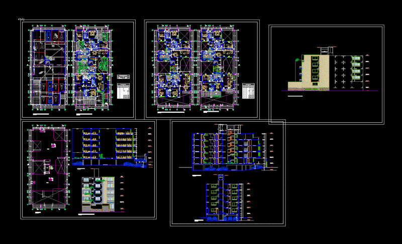 Building Housing DWG Section for AutoCAD
